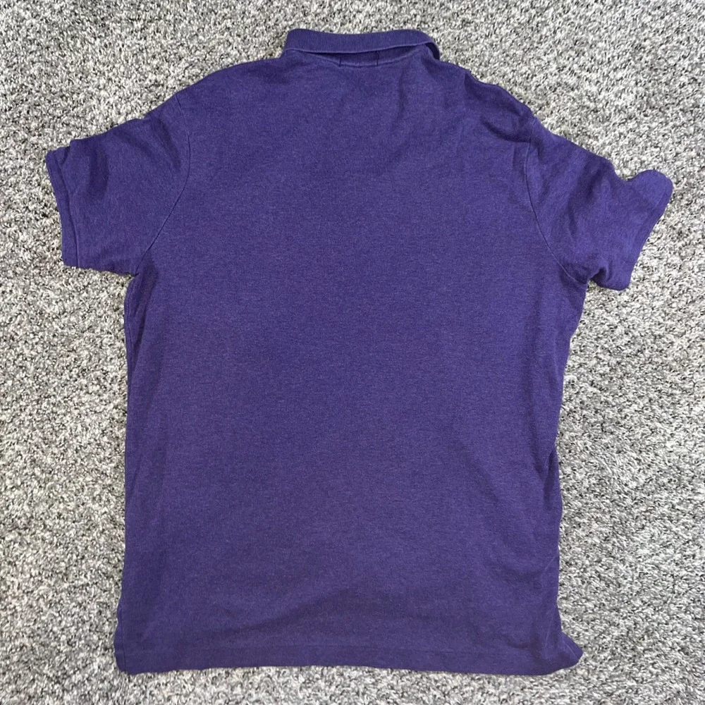 Polo Ralph Lauren Mens Medium Purple Short Sleeve Pony Logo Shirt Tennis Tail